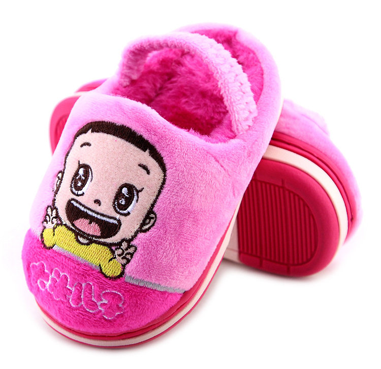 Pantoufles enfants en suède pour hiver - semelle caoutchouc - Ref 1006559 Image 8