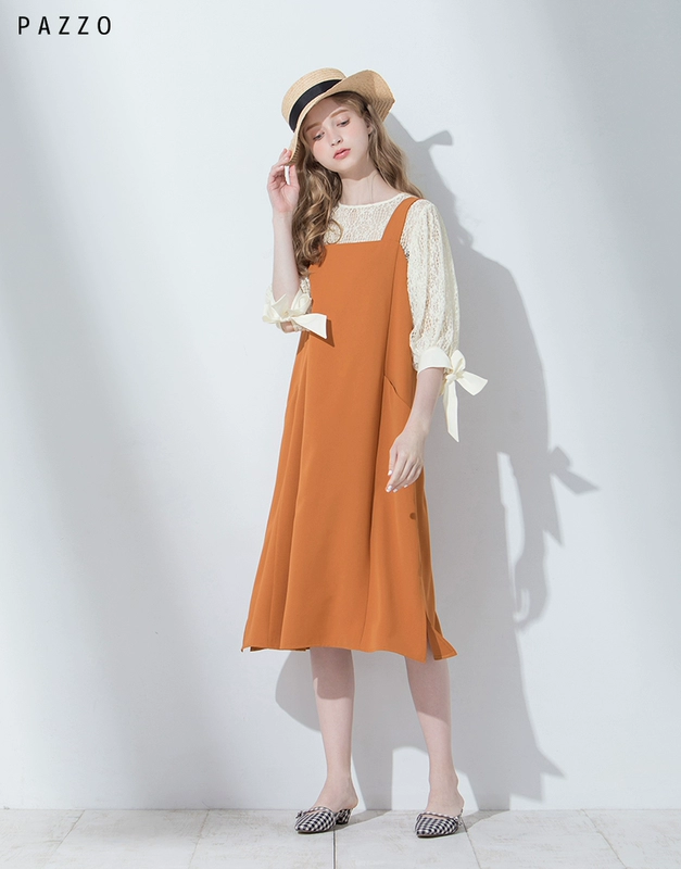 │PAZZO│SWEET P40202229 CHIC vuông cổ vest túi hàng đầu đầm chân váy