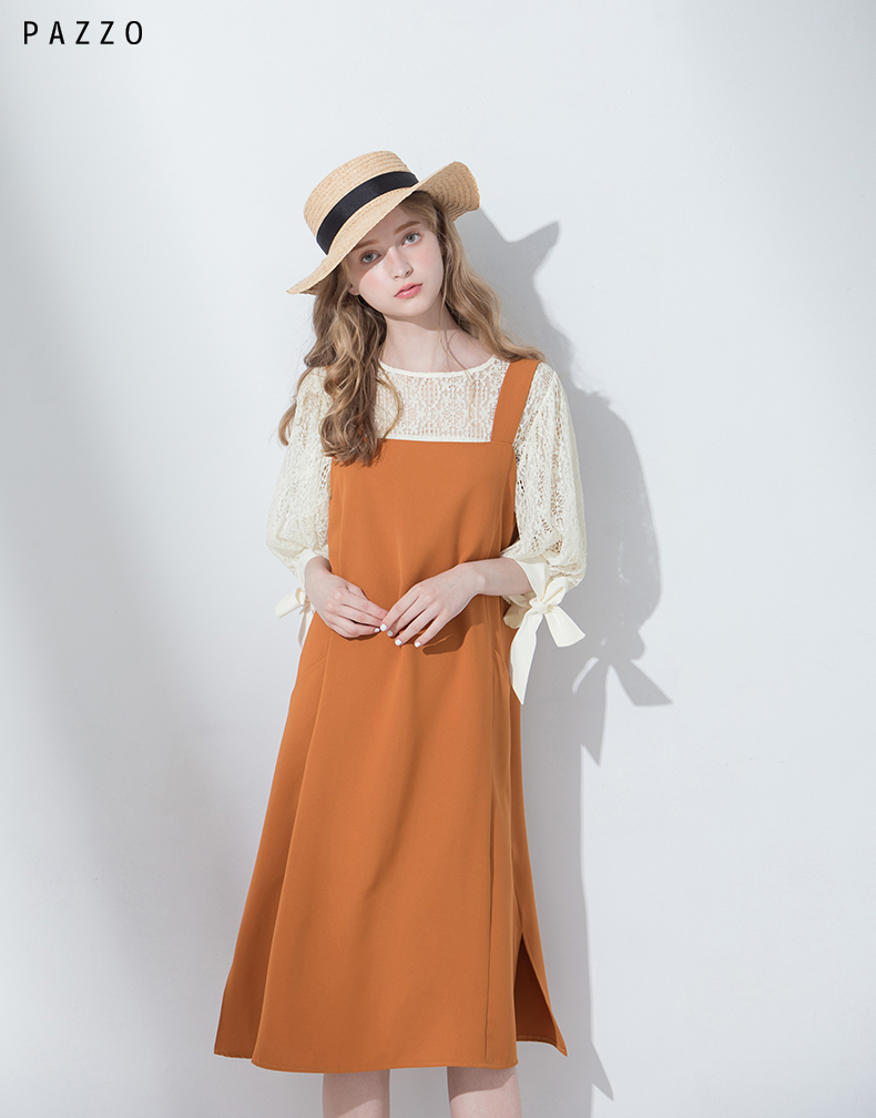│PAZZO│SWEET P40202229 CHIC vuông cổ vest túi hàng đầu đầm đầm đẹp 2021