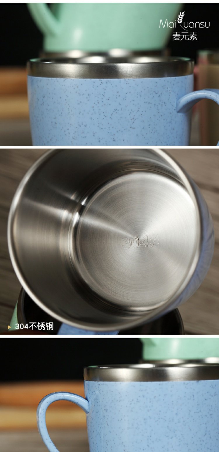Cốc inox 304 tay mẫu giáo học sinh trẻ em cốc uống có tay cầm cốc rửa bình nấu nước giữ nhiệt