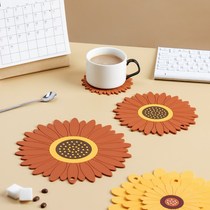 Creative sunflower thermal insulation mat table mat anti-scalding waterproof and oil-proof placemat Nordic household Bowl plate mat tea cup mat