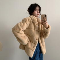Anti-season special lamb coat female winter Korean version 2021 New coat thick leather wool one plush top