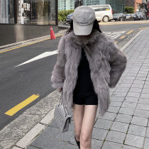 2021 New Korean version of fox fur Tuscan fur one female imitation fur young winter coat winter