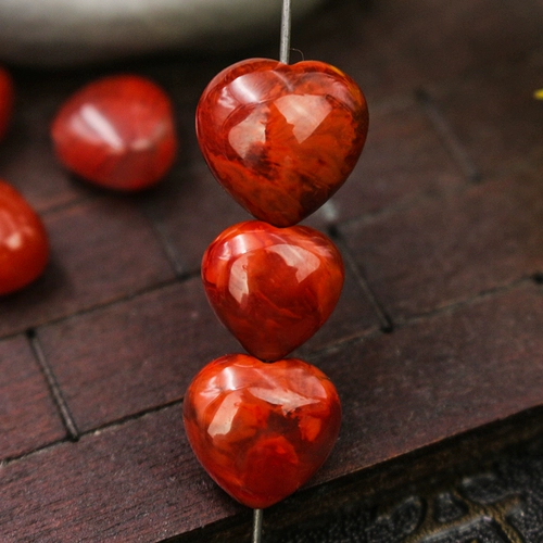 Натуральный красный агатовый резной браслет в форме сердца, подвеска, четки из круглых бусин, аксессуар