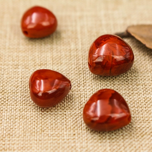 Натуральный красный агатовый резной браслет в форме сердца, подвеска, четки из круглых бусин, аксессуар