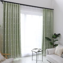 High-grade embroidery simple modern milk yarn Studio Beauty Salon living room bedroom bay window window curtain finished product