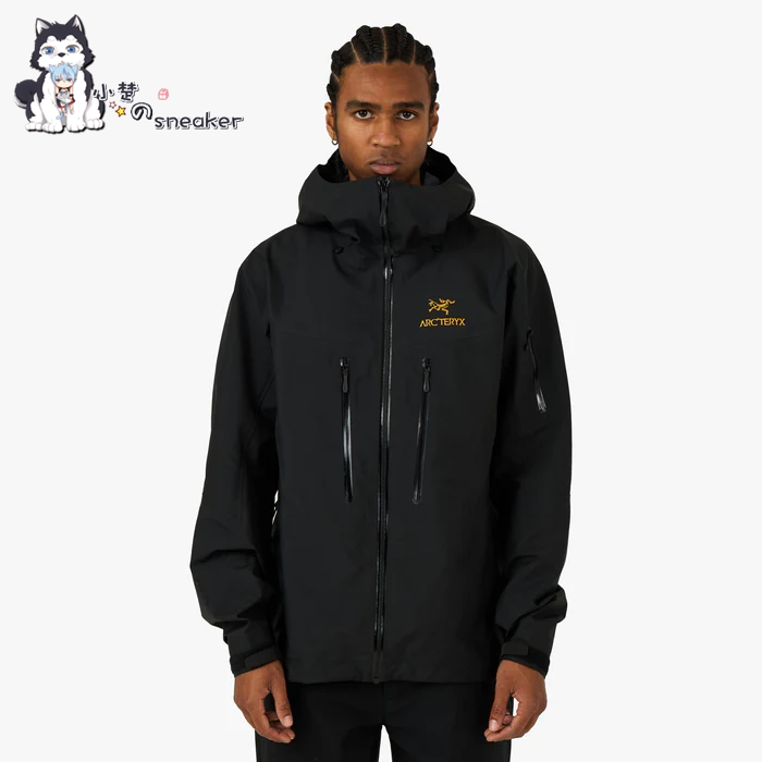 Arcteryx Alpha Fw25 Sv Gtx Black and Gold Embroidered Hardshell Mountaineering Jacket Arcteryx Alpha Fw25 Sv Gtx Black and Gold Embroidered Hardshell Mountaineering Jacket