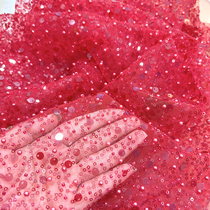 Beaded embroidered lace sequined beaded embroidered lace colorful beaded embroidered lace fabric costume Xiuhe fan lace