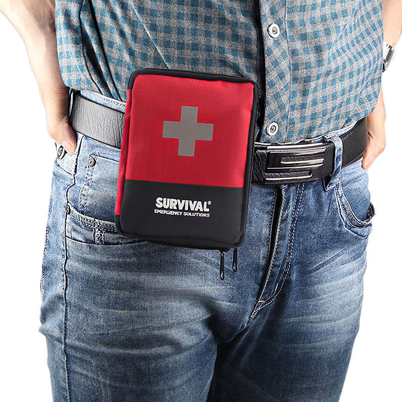 SURVIVAL Survivors New TR112 Portable Emergency Red and Black Mixed Color Family Outdoor Medical Escape Kit