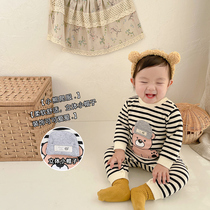 ins baby clothes spring and autumn clothes conjoined clothes men and women baby super cute little bear foreign air harater for baby climbing and climbing