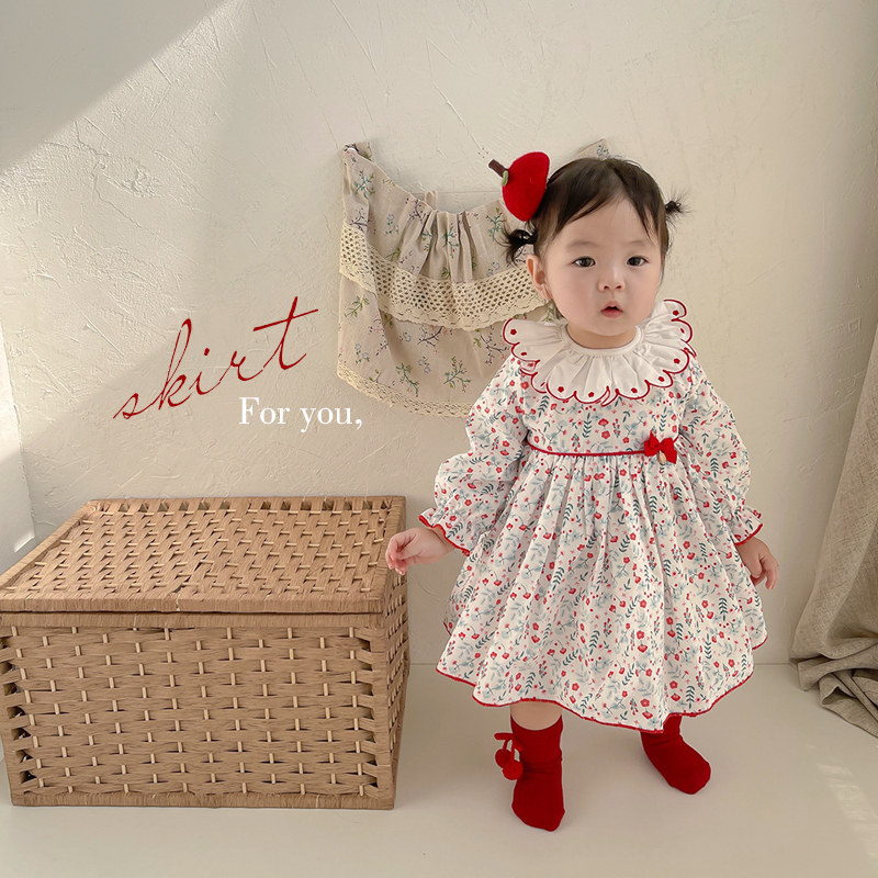 Girl's spring and autumn dress for women's baby foreign pie Princess Leia dress Korean version of spring infant snatches gown dress