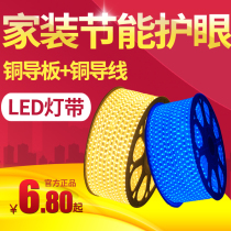 LED light strip household three-color color living room ceiling decorative patch ultra-bright dimming outdoor waterproof soft light strip