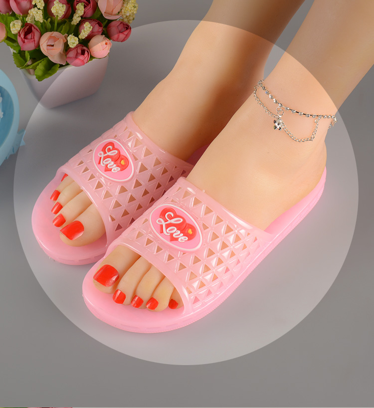 Pha lê thạch nhựa dép phòng tắm rỗng dép tắm dày đáy chống trượt dễ dàng giặt nhà điều hòa dép búp bê