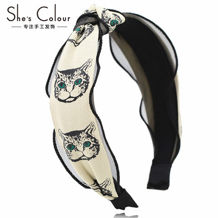 国简约布艺宽边发箍短发头箍2018新款压发发