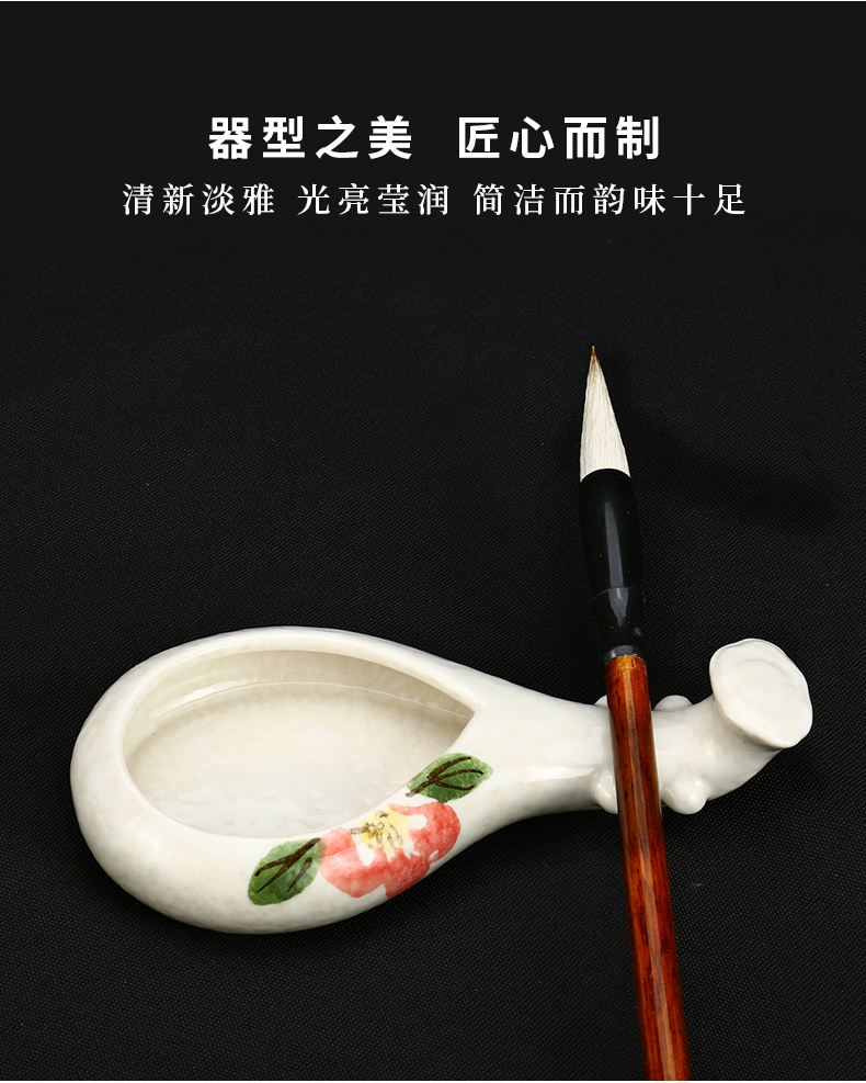 Practice everyday multi - purpose ceramic the inkwell ink dish imitation porcelain ink fountain pen writing frame creative pipa with cover the traditional Chinese painting ink stone calligraphy Practice writing brush with lick of ink cartridge plate of four treasures of the study supplies