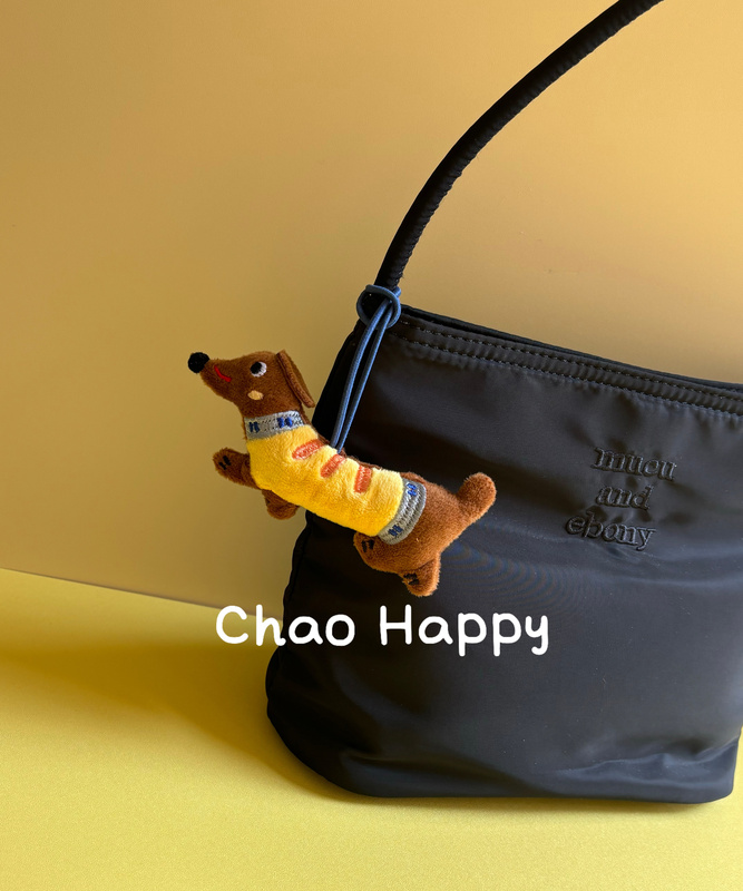 Mini Lucky Dachshund Dog Bag Charm Backpack Pendant Keychain Car Hanging Ornament Best Friend Gift Boyfriend Gift