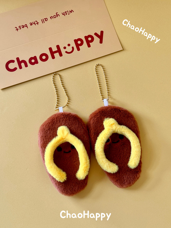 Guangdong Specialty Flip-Flops Plush Bag Pendant Backpack Pendant Bag Decoration Keychain Creative Gift