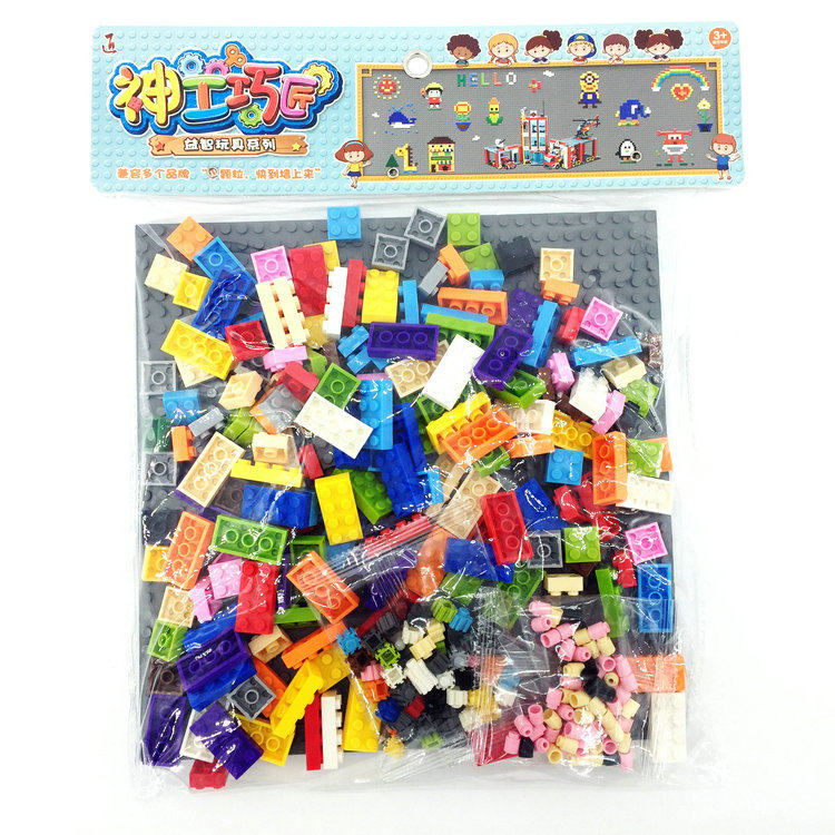 Child simulation small grain parquet construction pairing plastic multifunctional building block table painting puzzle early teaching toy gift