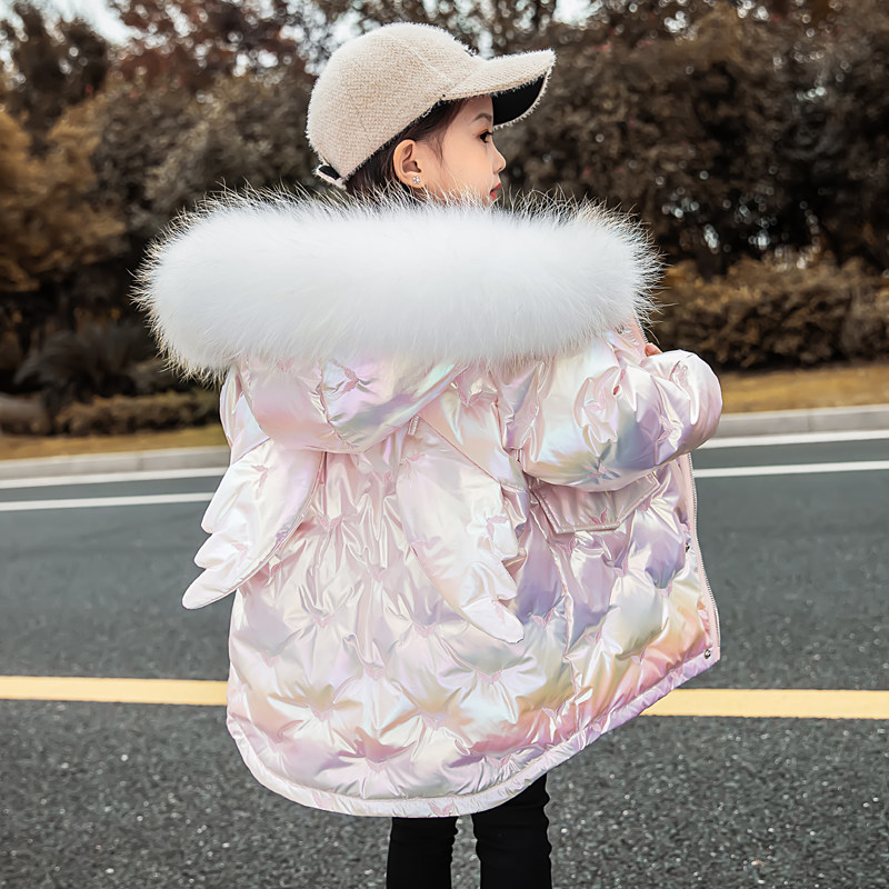 Barabala discount children's down jacket girls medium long 2021 new style foreign gas thickened winter coat baby girl