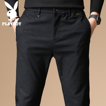 Floral Playboy Summer casual pants Mens Han version Tide Black Spring Summer Money Loose with small feet long pants Male pants