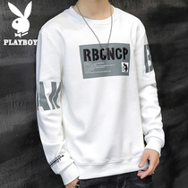 Flower Playboy Leisure Long sleeves T-shirt Mens bottom shirt Spring white Korean version trendy loose handsome mens weaters