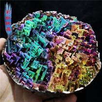 Bismuth crystal 641 grams rainbow single crystal ornaments Mineral crystal Qishi rough stone specimen Ore metal collection jewelry