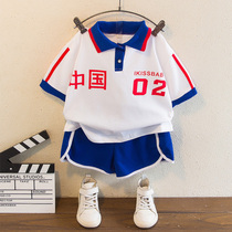 Childrens Summer Package 2022 new handsome Guo - tide basketball suit Korean - sized boy short - sleeved show tide