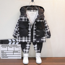  Childrens clothing boys spring suit 2021 new foreign style handsome baby childrens boy spring and autumn Korean version of tooling trendy clothes