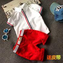 Boys summer suit short sleeve shirt pants two-piece childrens performance clothing 2021 New Baby summer clothes