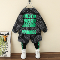 Childrens clothing boys autumn suit 2021 new spring and autumn baby handsome foreign boy fashionable tooling two-piece tide