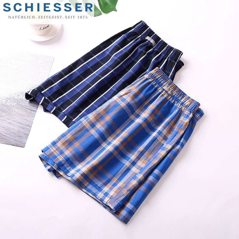 Đức Shuya Đồ lót nam Cotton dệt mũi tên Quần Loose Men Đồ ngủ tại nhà Quần short E9-17366X - Quần tây