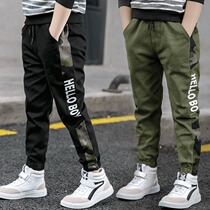 Boys casual pants spring 2021 Spring and Autumn New middle child pants thin childrens trousers loose boy Tide brand