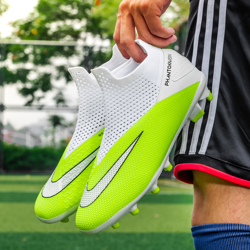 Large size mesh stitching breathable adult soccer shoes men's tf broken nails female C Ronaldo children's feet wide feet fat