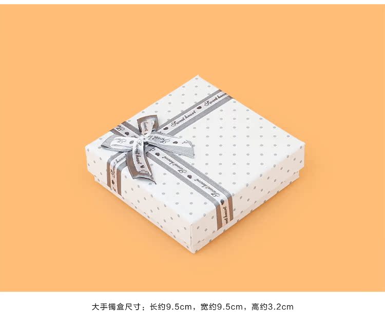 Bow hộp trắng điểm xám hộp trang sức hộp nhẫn vòng cổ hộp vòng đeo tay hộp mặt dây hộp hộp trang sức hộp quà tặng - Vòng đeo tay Cuff vòng tay trơn vàng 18k