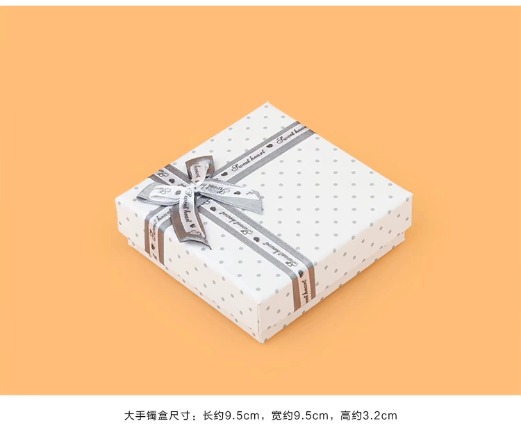 Bow hộp trắng điểm xám hộp trang sức hộp nhẫn vòng cổ hộp vòng đeo tay hộp mặt dây hộp hộp trang sức hộp quà tặng - Vòng đeo tay Cuff