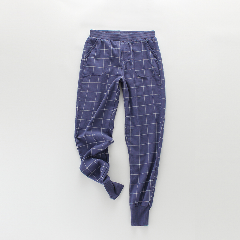 Nữ 2018 mẫu mới mùa xuân và mùa thu cotton sandal nhà quần pyjama chân quần rộng kích thước thoải mái với túi quần giữ nhiệt nam