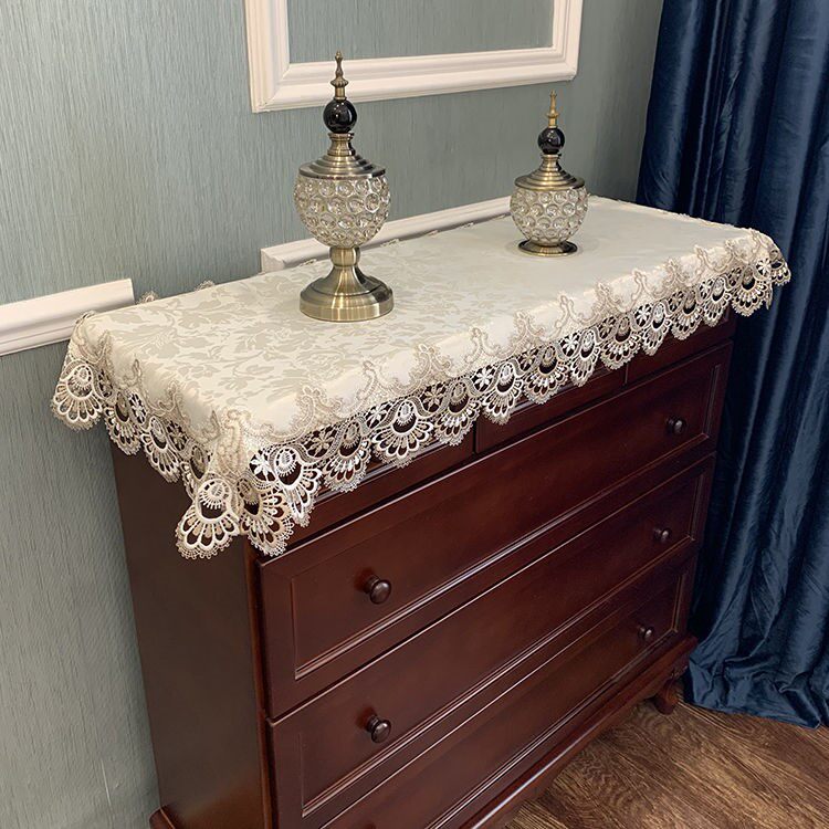 Five Fighting Cabinet Gebouo Style Five Fighting Cabinet Lace Cover Cloth Shoes Cabinet Dust Cloth Hood Dining Cabinet Cover Towels Rectangular TV