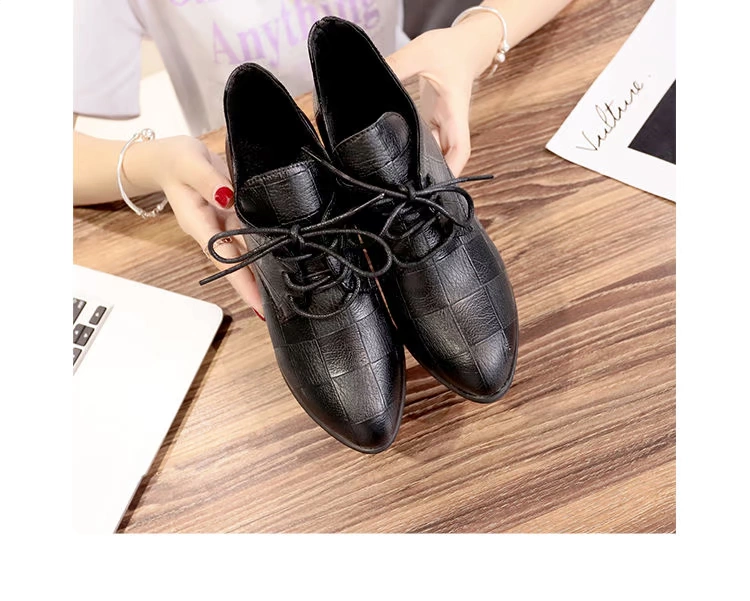 2018 mùa thu mới nhọn giày da nhỏ thắt lưng nữ với giày cao gót nữ giày cao gót thời trang giản dị giày skechers nữ
