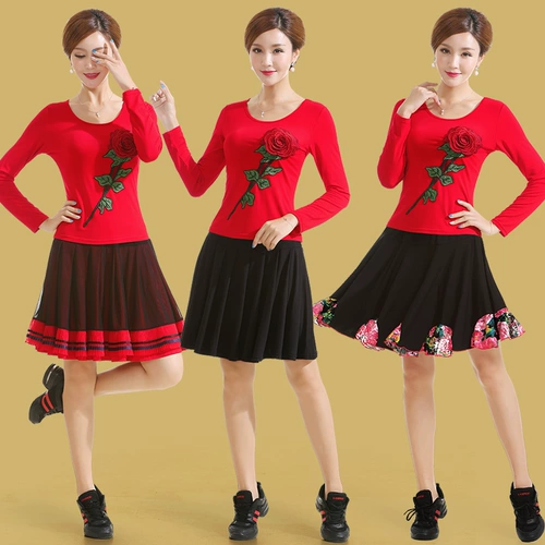 艳王 Комплект, лонгслив для пожилых людей, танцующий костюм, 2019, осенний, для среднего возраста