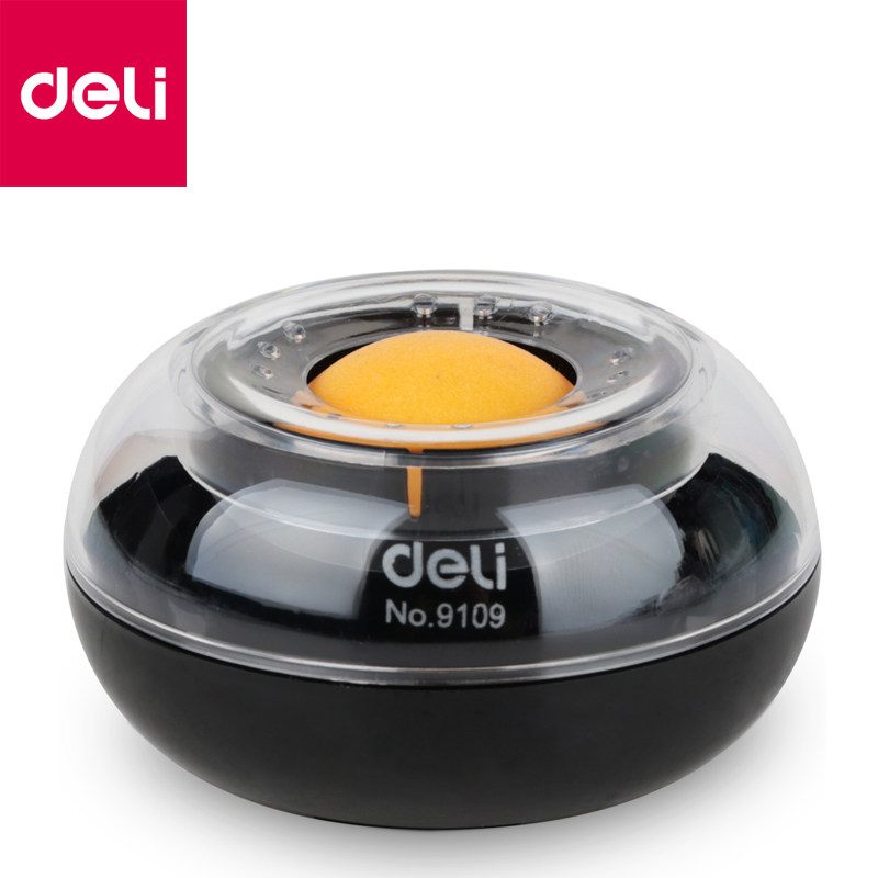 Deli 9109 Wet Hand Device Financial special banknote cylinder counting money point money water sponge cylinder dipped in water cylinder dipped in water box cute