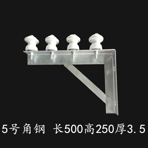 Electric pole 2-wire L-type 7-word frame Cable power bracket Cross-arm wall fixed outdoor porcelain bottle with 7-word iron frame