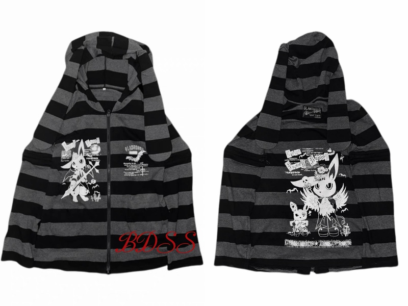 Rabbit Ears Bdss Independent Emo Boy Style Rabbit Ear Hooded Cardigan Sweatshirt