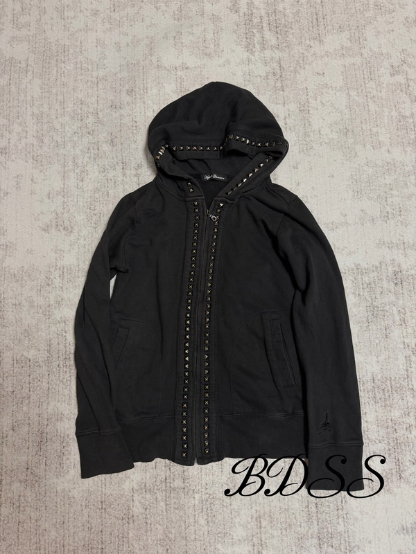 [Rivet Sweatshirt] Dbss Independent Hysteric Glamor Studded Zip-Up Hoodie