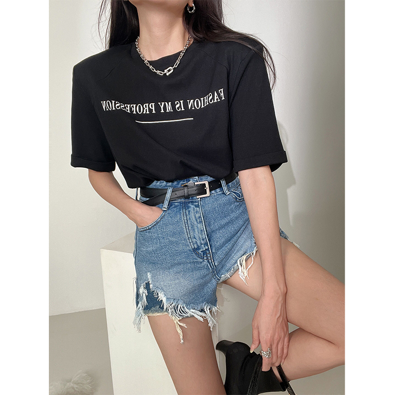 Miss Mimi 2026 Summer New Korean Style High-Waisted Distressed Washed A-Line Blue Denim Shorts for Women Versatile Miss Mimi 2026 Summer New Korean Style High-Waisted Distressed Washed A-Line Blue Denim Shorts for Women Versatile