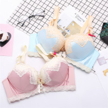 Brand special offer thick small chest flat chest adjustment bra gathered side lace upper support bra to receive sub-breast underwear
