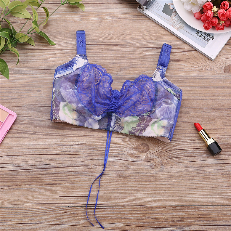 Công chúa quý tộc mùa hè siêu mỏng C cup ren chống sáng điều chỉnh áo ngực lớn ngực nhỏ thu thập đồ lót bên áo lót học sinh
