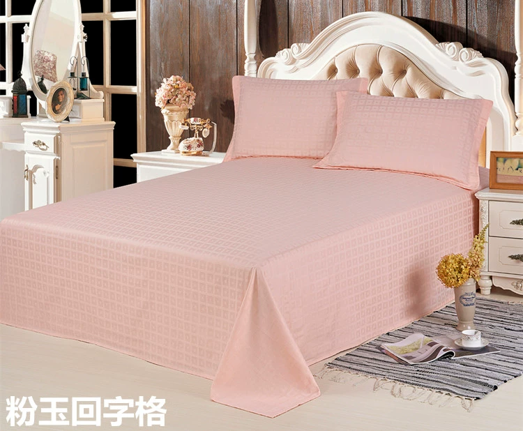 Tấm bông 100% cotton đơn mảnh đôi ký túc xá màu đơn tấm 1,2 m 1,5m1,8x2.0 tờ - Khăn trải giường