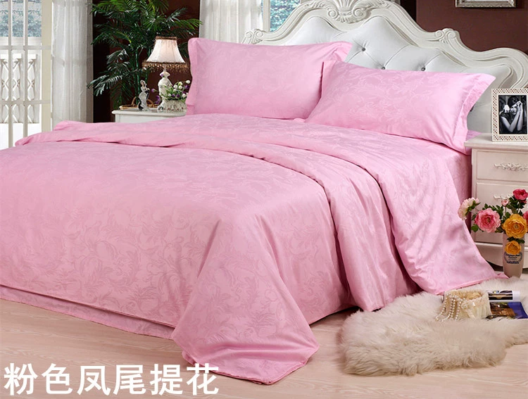 Cotton satin jacquard quilt 60 bìa bông màu rắn bao gồm một mảnh tùy chỉnh mùa thu và mùa đông đôi chăn mùa hè - Quilt Covers