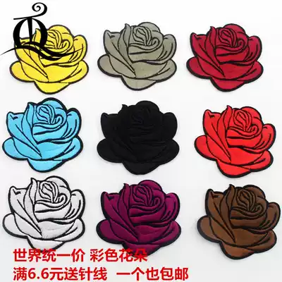 Rose and down cloth patch hole patch dress pants decoration jacket denim patch embroidery decal pattern