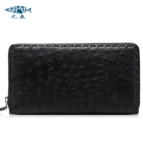 元鱼 Мужская импортная универсальная сумка с петлей на руку, длинный бумажник для отдыха, из натуральной кожи